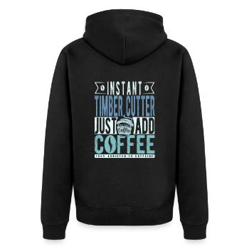 Dicton de café coupe-bois - Veste à capuche bio Premium Unisexe - noir - Dos - Nico (187cm)