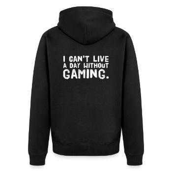 Je ne peux pas vivre une journée sans jouer. Conception 4 Gamer - Veste à capuche bio Premium Unisexe - noir - Dos - Nico (187cm)