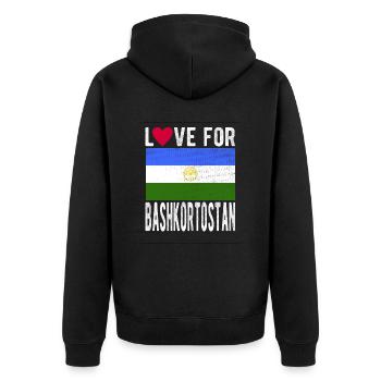 Bashkortostan Souvenir - Unisex Premium Organic Zip Hoodie - black - Back - Nico (187cm)