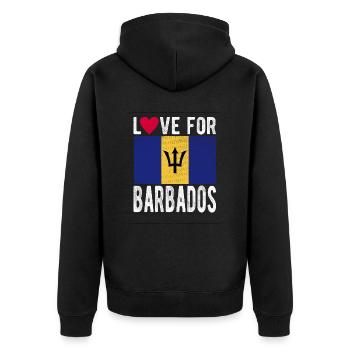 Barbados Souvenir - Unisex Premium Organic Zip Hoodie - black - Back - Nico (187cm)