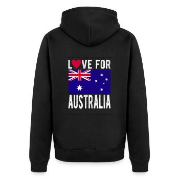 Australia Souvenir - Unisex Premium Organic Zip Hoodie - black - Back - Nico (187cm)