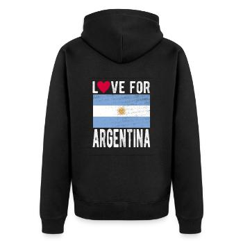 Argentina Souvenir - Unisex Premium Organic Zip Hoodie - black - Back - Nico (187cm)