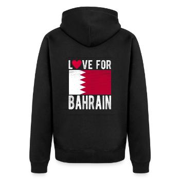 Bahrain Souvenir - Unisex Premium Organic Zip Hoodie - black - Back - Nico (187cm)