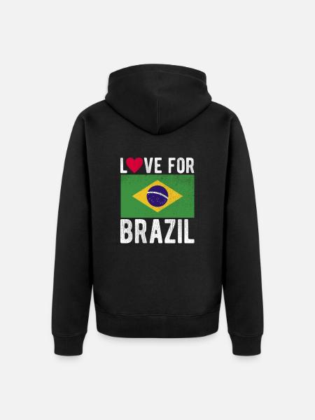 Brazil Souvenir - Unisex Premium Organic Zip Hoodie - black