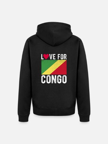 Congo Souvenir - Unisex Premium Organic Zip Hoodie - black