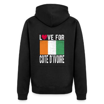 Côte d’Ivoire Souvenir - Veste à capuche bio Premium Unisexe - noir - Dos - Nico (187cm)