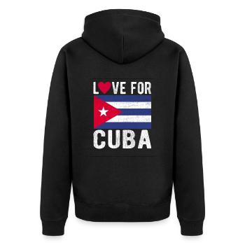 Cuba Souvenir - Unisex Premium Organic Zip Hoodie - black - Back - Nico (187cm)