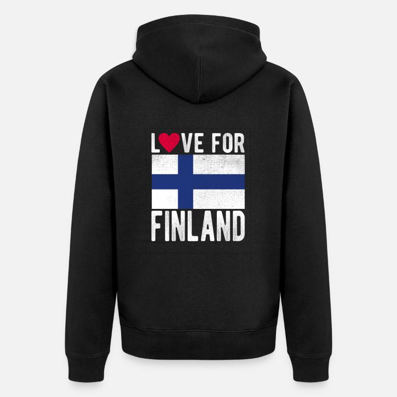 Finlande Souvenir - Veste à capuche bio Premium Unisexe - noir