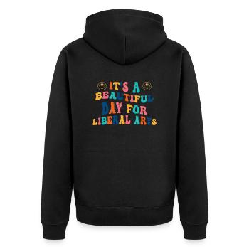 Liberal Arts - Unisex Premium Organic Zip Hoodie - black - Back - Nico (187cm)