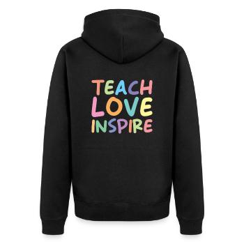 Enseigner l’amour inspirer - Veste à capuche bio Premium Unisexe - noir - Dos - Nico (187cm)