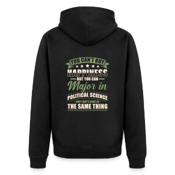 Political Science Degree - Unisex Premium Organic Zip Hoodie - black - Back - Nico (187cm)