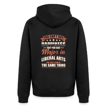 Liberal Arts Degree - Unisex Premium Organic Zip Hoodie - black - Back - Nico (187cm)