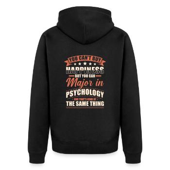Psychologie Abschluss - Unisex Premium Bio Zip Hoodie - Schwarz - Hinten - Nico (187cm)