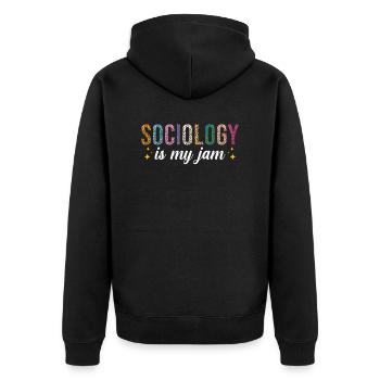La sociologie est ma passion - Veste à capuche bio Premium Unisexe - noir - Dos - Nico (187cm)