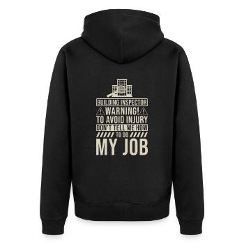Building Inspector Gift - Unisex Premium Organic Zip Hoodie - black - Back - Nico (187cm)