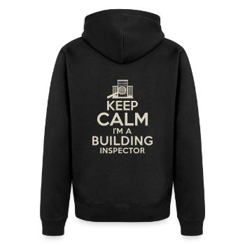 Building inspector Spruch - Unisex Premium Organic Zip Hoodie - black - Back - Nico (187cm)