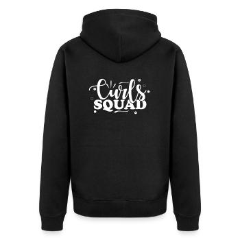 Curls Squad Curly Harre Group - Unisex Premium Organic Zip Hoodie - black - Back - Nico (187cm)