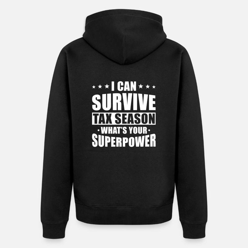 Buchhalter Spruch Steuersaison - Unisex Premium Bio Zip Hoodie - Schwarz