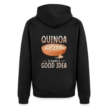 Dicton du quinoa - Veste à capuche bio Premium Unisexe - noir - Dos - Nico (187cm)