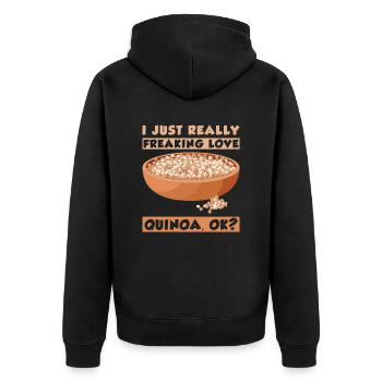 Dicton du quinoa - Veste à capuche bio Premium Unisexe - noir - Dos - Nico (187cm)