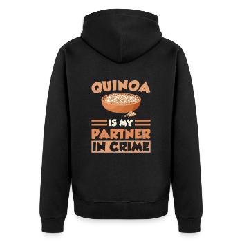 Dicton du quinoa - Veste à capuche bio Premium Unisexe - noir - Dos - Nico (187cm)