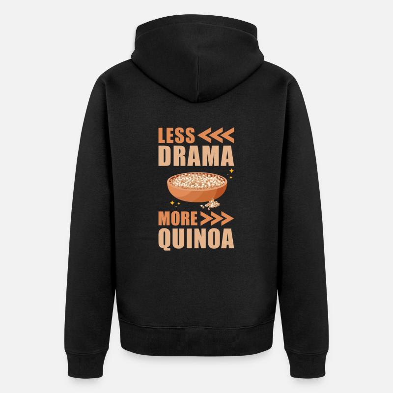 Quinoa Spruch - Unisex Premium Bio Zip Hoodie - Schwarz