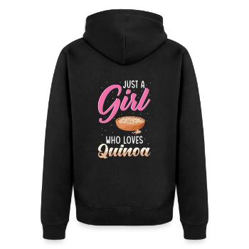 Dicton du quinoa - Veste à capuche bio Premium Unisexe - noir - Dos - Nico (187cm)