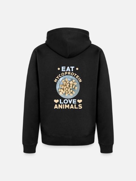 Mycoprotein saying - Unisex Premium Organic Zip Hoodie - black