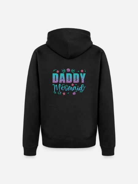 Papa Mermaid - Unisex Premium Organic Zip Hoodie - black