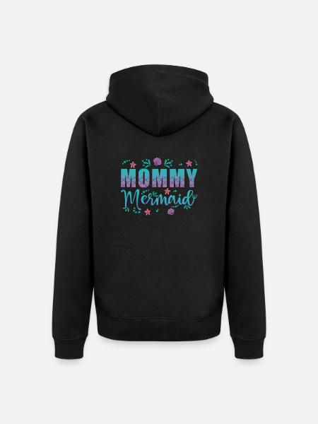 Mama Mermaid - Unisex Premium Organic Zip Hoodie - black