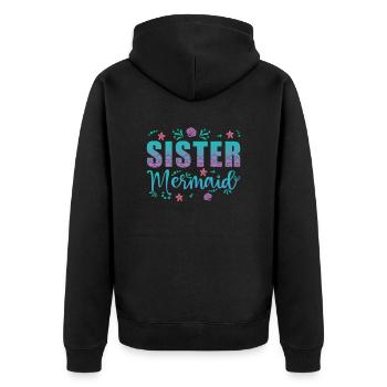 Sœur Sirène - Veste à capuche bio Premium Unisexe - noir - Dos - Nico (187cm)