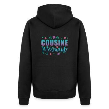 Cousin Sirène - Veste à capuche bio Premium Unisexe - noir - Dos - Nico (187cm)