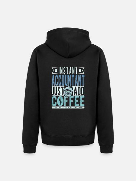 Buchalter Kaffee Spruch - Unisex Premium Bio Zip Hoodie - Schwarz