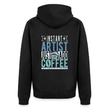 Dicton de café Buchalter - Veste à capuche bio Premium Unisexe - noir - Dos - Nico (187cm)