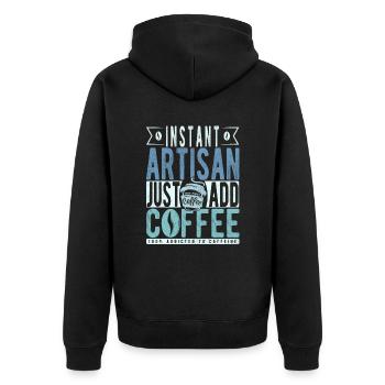 Dicton de café Buchalter - Veste à capuche bio Premium Unisexe - noir - Dos - Nico (187cm)