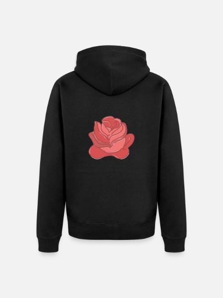 Rose Red Rose Hand-drawn - Unisex Premium Organic Zip Hoodie - black
