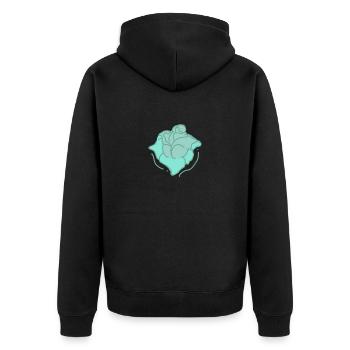 Rose Red Rose Hand-drawn - Unisex Premium Organic Zip Hoodie - black - Back - Nico (187cm)