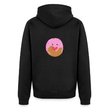 Kawaii Candy - Unisex Premium Bio Zip Hoodie - Schwarz - Hinten - Nico (187cm)