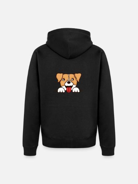 Dog face cute - Unisex Premium Organic Zip Hoodie - black