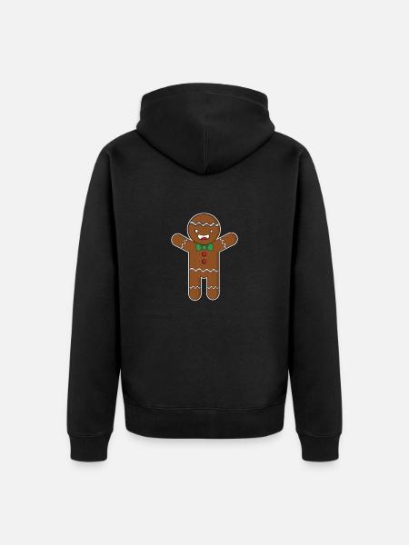 Gingerbread man - Unisex Premium Organic Zip Hoodie - black