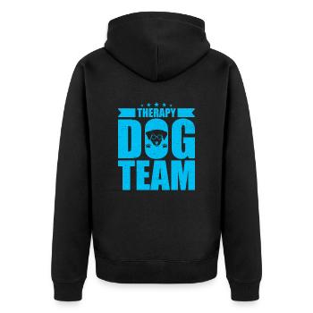 Therapiehunde Team - Unisex Premium Bio Zip Hoodie - Schwarz - Hinten - Nico (187cm)