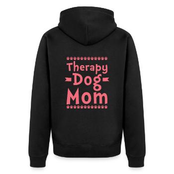 Therapiehund Mama - Unisex Premium Bio Zip Hoodie - Schwarz - Hinten - Nico (187cm)