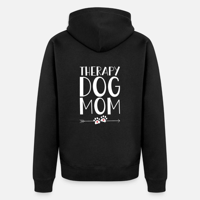 Thérapie chien maman - Veste à capuche bio Premium Unisexe - noir