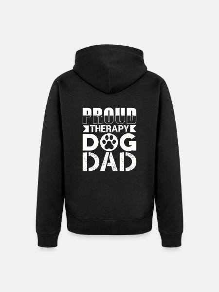 Therapy dogs dad - Unisex Premium Organic Zip Hoodie - black