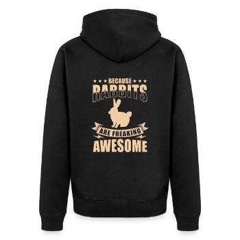 Signe du zodiaque chinois du lapin - Veste à capuche bio Premium Unisexe - noir - Dos - Nico (187cm)