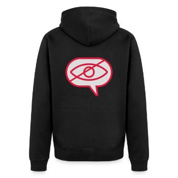 Ne pas voir l’œil visuel - Veste à capuche bio Premium Unisexe - noir - Dos - Nico (187cm)