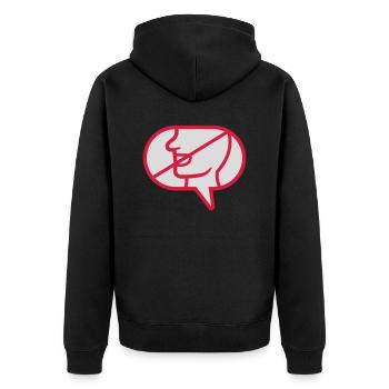 Ne pas communiquer l’icône bulle de dialogue - Veste à capuche bio Premium Unisexe - noir - Dos - Nico (187cm)