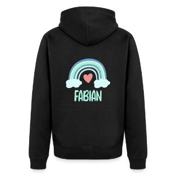 Fabian Nom Rainbow Baby - Veste à capuche bio Premium Unisexe - noir - Dos - Nico (187cm)