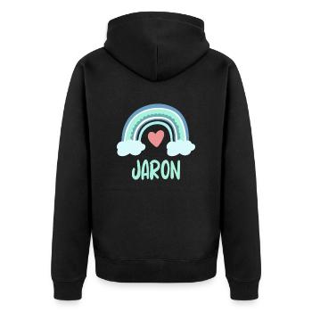 Jaron Nom Rainbow Baby - Veste à capuche bio Premium Unisexe - noir - Dos - Nico (187cm)