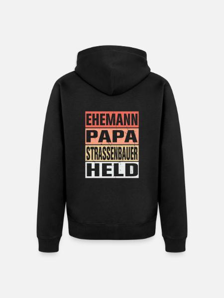 Strassenbauer Vater Ehemann Held - Unisex Premium Bio Zip Hoodie - Schwarz